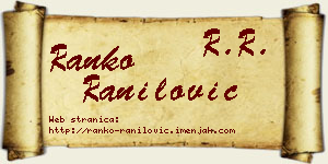 Ranko Ranilović vizit kartica